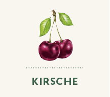 Illustrierte Kirsche adaptiert von Flaschenetikett, Marke Schloss Salem, Submarke Der Milde aus Baden.